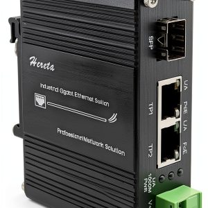 Gigabit Ethernet Media Converter POE+ 30W Aluminum 2 RJ45 1 SFP Hereta-0