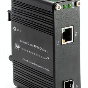 Mini Industrial Gigabit Media Converter Outdoor Din Rail 12-48V E-link-0