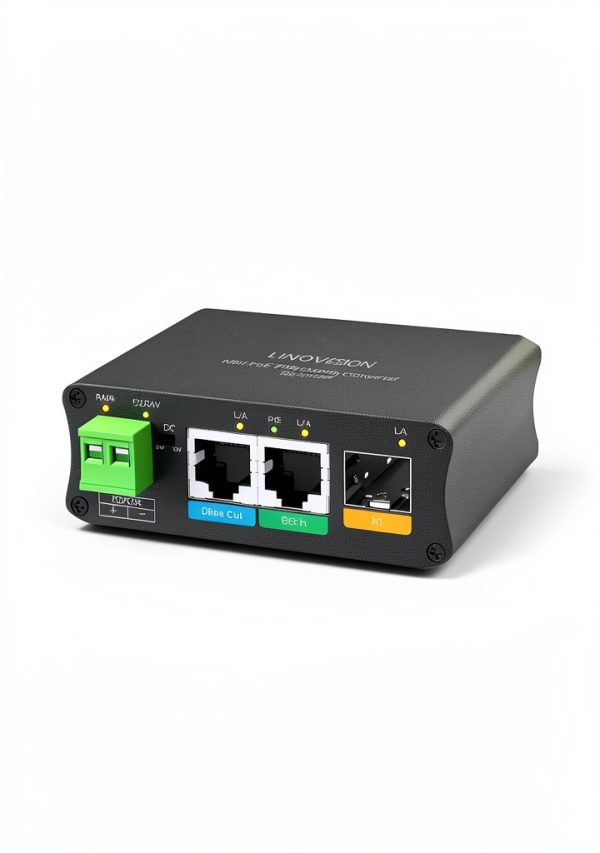 PoE Fiber Media Converter LINOVISION POE-SP1224F Switchable 12/24V DC-0