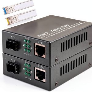 Fiber Transceiver VFLTOOL 2-pack 1.25Gbps Bidi Converter with LC SFP-0