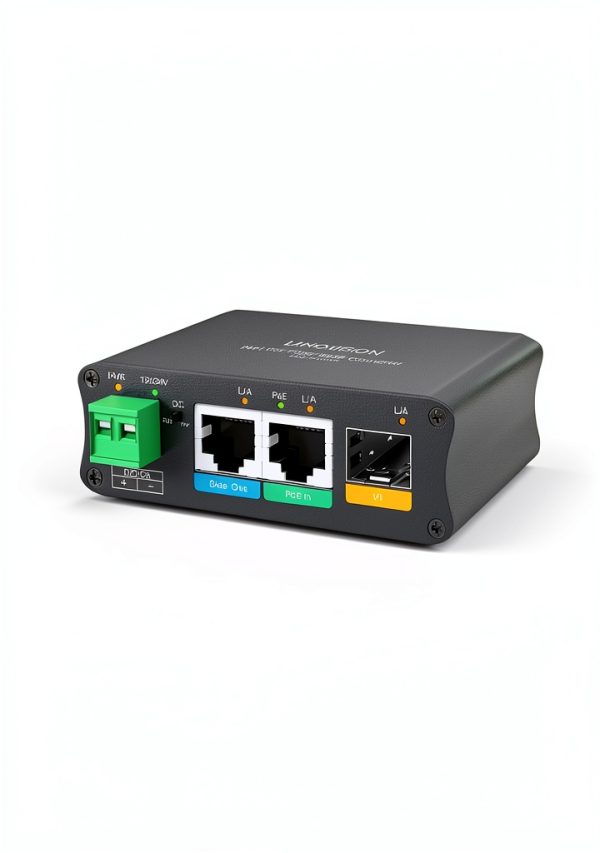 PoE Fiber Media Converter LINOVISION POE-SP1224F Switchable 12/24V DC-6