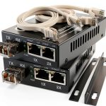 Dual RJ45 Ports Fiber Media Converter AD-net – MM LC 850nm SFP Full-0